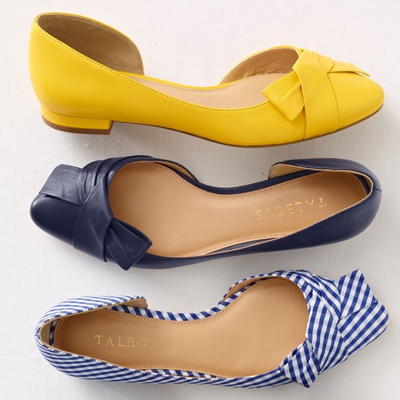 Talbots Shoes - Navy Edison D’orsay Bow Flats